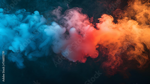 Abstract colorful smoke with a beautiful color composition on a dark background © MyBackground