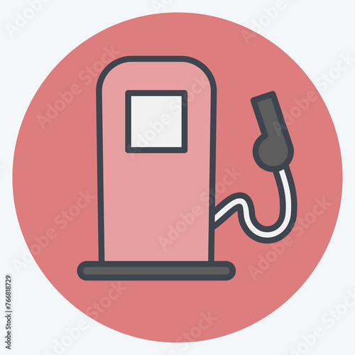 Icon Gas Pump. suitable for Automotive symbol. color mate style. simple design editable. design template vector. simple illustration photo