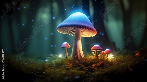 Natural mushrooms on the background © ma