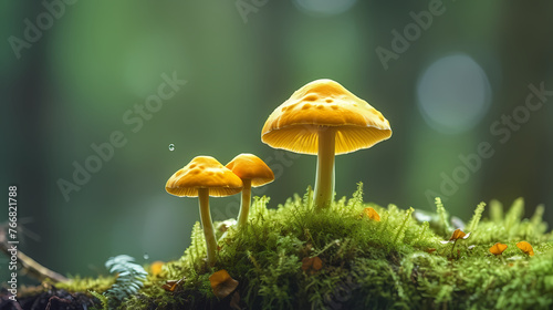 Natural mushrooms on the background