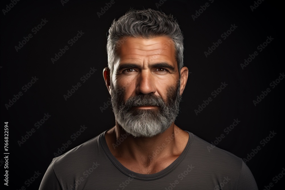 Portrait of a handsome bearded man on a dark background. Men's beauty, fashion. Portrait of a handsome bearded man on a dark background. Men's beauty, fashion.