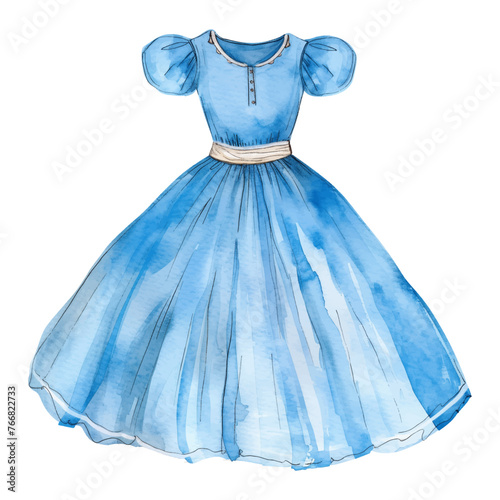 blue gown watercolor good quality and good design