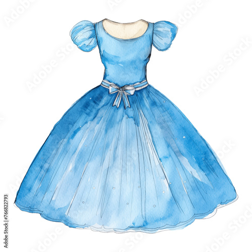 blue gown watercolor good quality and good design