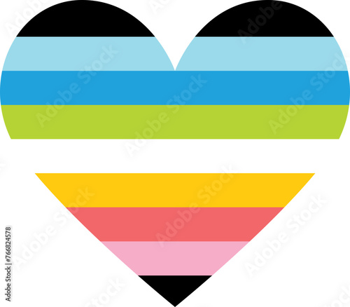 Queer pride flag Heart Shape Pride Month LGBTQ Rainbow