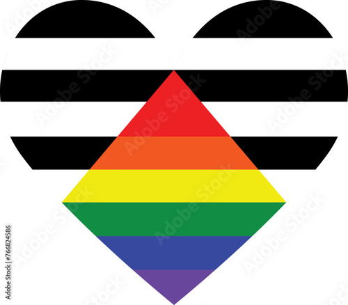 Straight Ally Flag Heart Shape Pride Month LGBTQ Rainbow