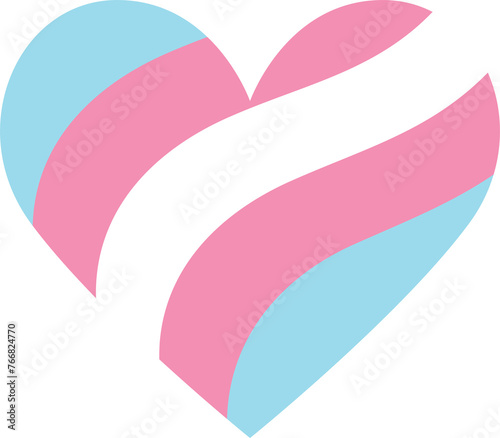 Transgender Flag Wavy Heart Shape Pride Month LGBTQ Rainbow2 photo