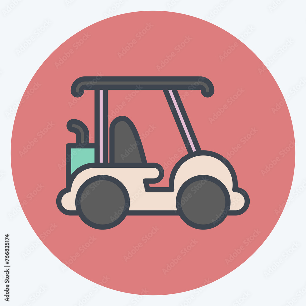 Icon Golf Cart. related to Sports Equipment symbol. color mate style. simple design editable. simple illustration