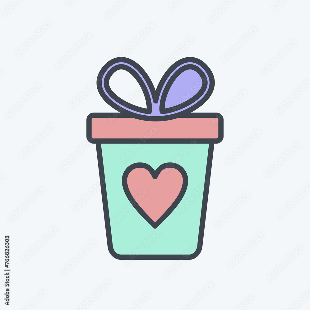 Icon Gift Box. related to Black Friday symbol. shopping. simple illustration Icon Gift Box. related to Black Friday symbol. shopping. simple illustration