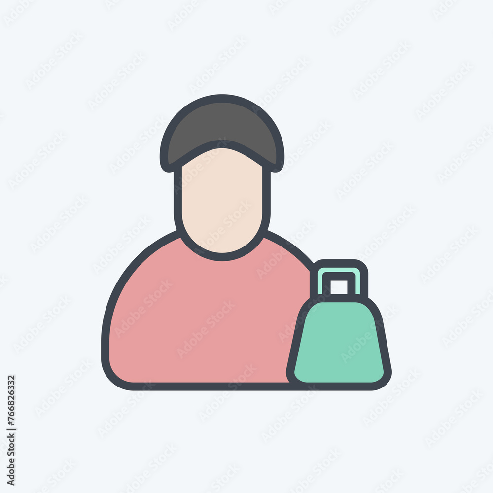 Icon Man. related to Black Friday symbol. shopping. simple illustration