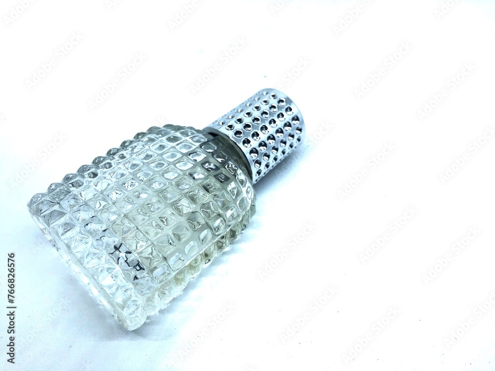 white isolated glass perfume bottle white isolated glass perfume bottle