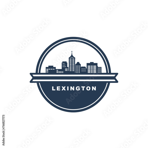 Lexington city US Kentucky cityscape skyline panorama vector flat modern logo icon. USA, state of America emblem idea with landmarks and building silhouettes. Isolated graphic photo