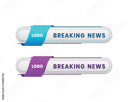 modern colorful simple clean geometric lower third banner template design premium Vector , streaming , sport news