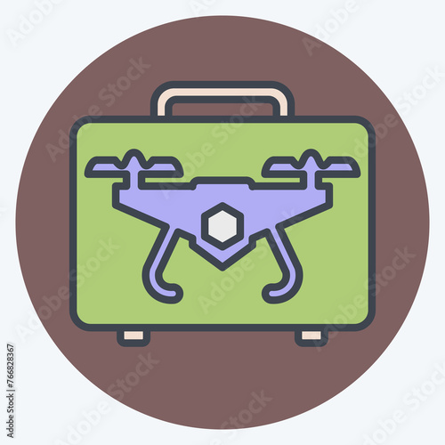 Icon Drone Case. related to Drone symbol. color mate style. simple design editable. simple illustration