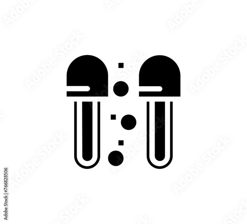 Silhouette Vector bathroom icons. Editable Stroke. Shower, bath, toilet, bidet, mirror, water tap. Laundry and garbage basket. Cosmetics shampoo comb cream. Toilet paper napkins
