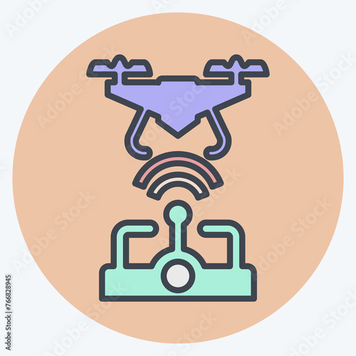Icon Wireless Control. related to Drone symbol. color mate style. simple design editable. simple illustration
