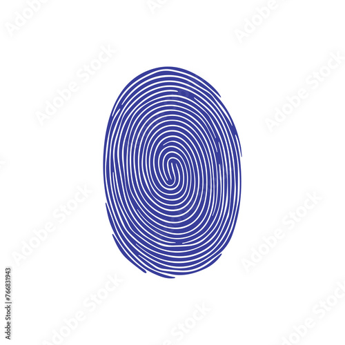 Fingerprint black and color icon mark human security vector design.