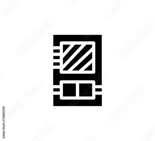 Silhouette Vector bathroom icons. Editable Stroke. Shower, bath, toilet, bidet, mirror, water tap. Laundry and garbage basket. Cosmetics shampoo comb cream. Toilet paper napkins
