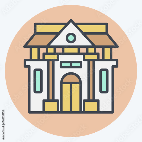 Icon Museum Of History. related to Prehistoric symbol. color mate style. simple design editable. simple illustration