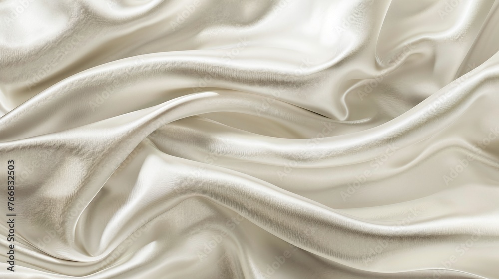beautiful background with white luxurious wavy fabric satin silk and ivory color creased smooth material texture beautiful background with white luxurious wavy fabric satin silk and ivory color creased smooth material texture