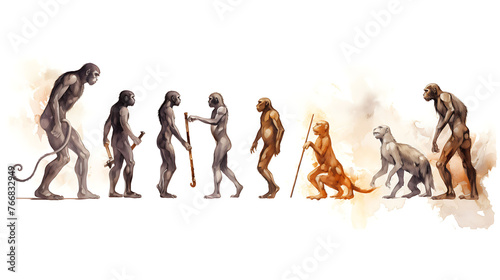 Evolution white background 