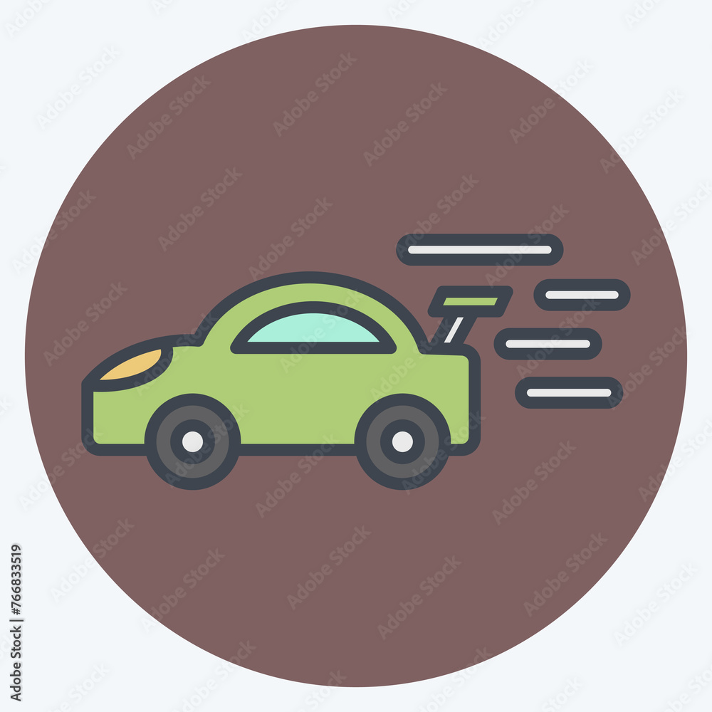 Icon Race Car. related to Racing symbol. color mate style. simple design editable. simple illustration