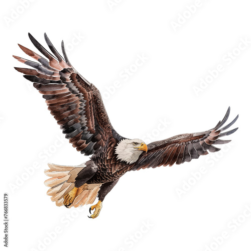 fly bald eagle watercolor good quality and good design