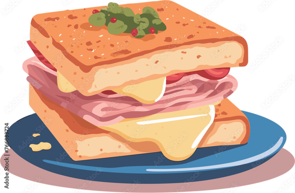 Ham and Melting Cheese Sandwich Ham and Melting Cheese Sandwich