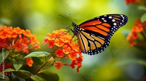 A butterfly is sitting on a flower © liliyabatyrova