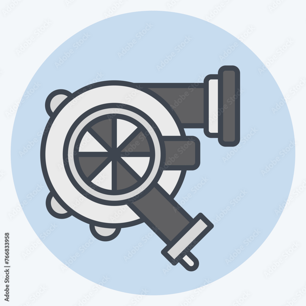 Icon Turbo. related to Racing symbol. color mate style. simple design editable. simple illustration