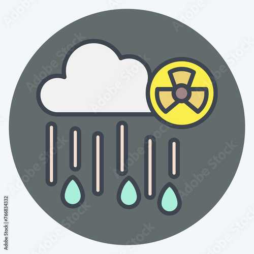 Icon Nuclear Rain. related to Nuclear symbol. color mate style. simple design editable. simple illustration