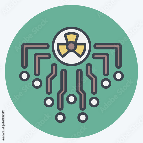 Icon Radiation. related to Nuclear symbol. color mate style. simple design editable. simple illustration