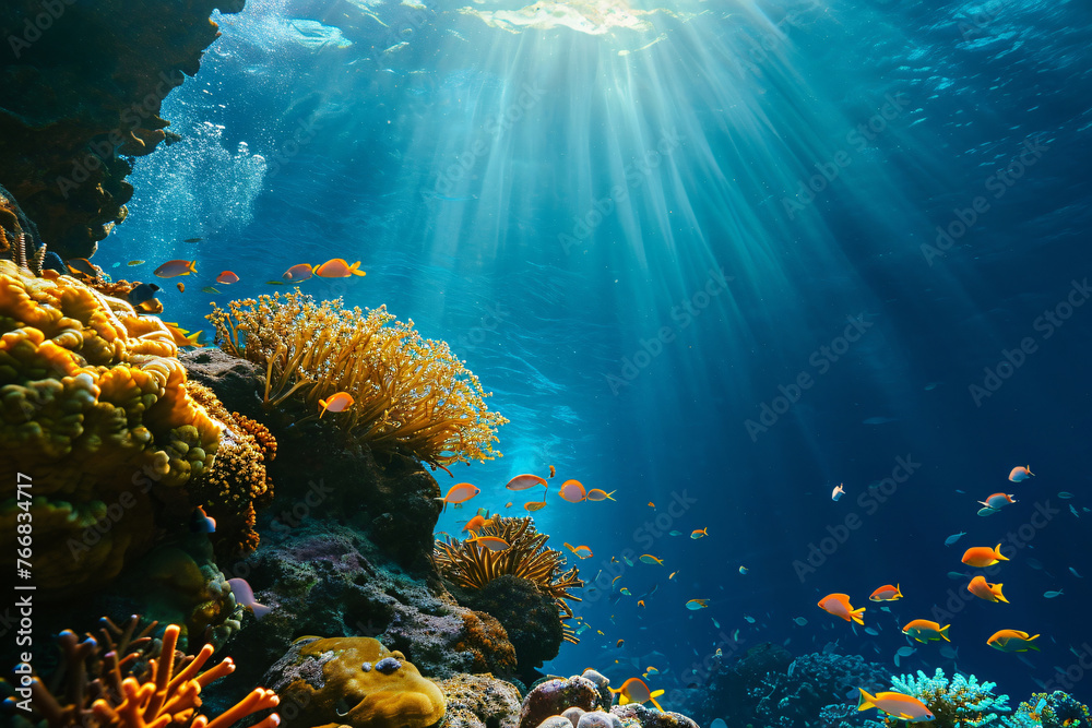 Naklejka premium Photo coral reef in the sea