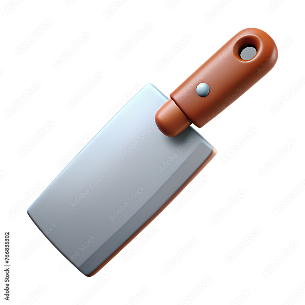 3d stylized cleaver knife with wooden chopping board 3d stylized cleaver knife with wooden chopping board
