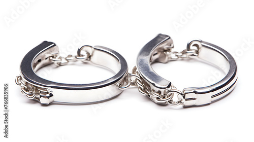 Handcuffs white background 