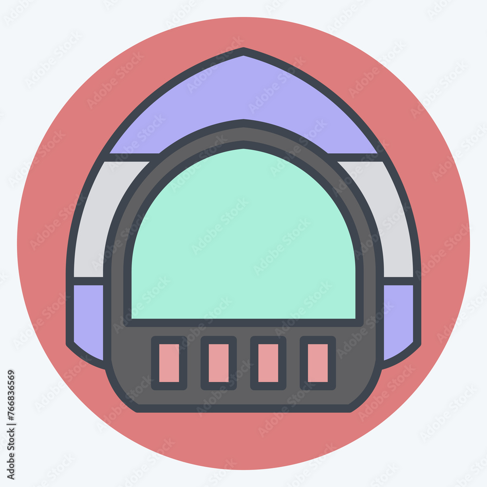 Icon Protective Cap. related to Apiary symbol. color mate style. simple design editable. simple illustration Icon Protective Cap. related to Apiary symbol. color mate style. simple design editable. simple illustration
