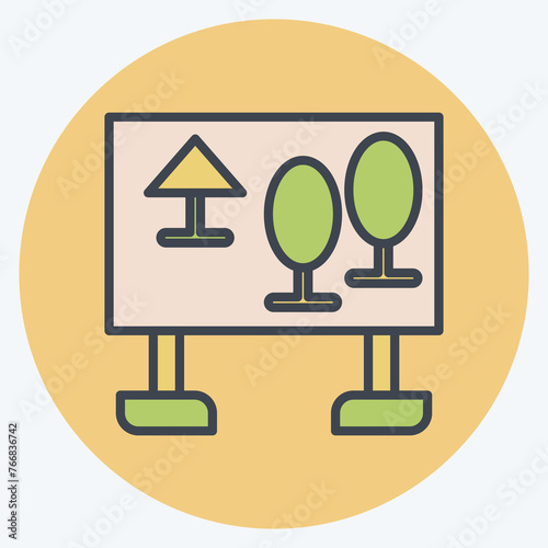 Icon Map. related to Amusement Park symbol. color mate style. simple design editable. simple illustration