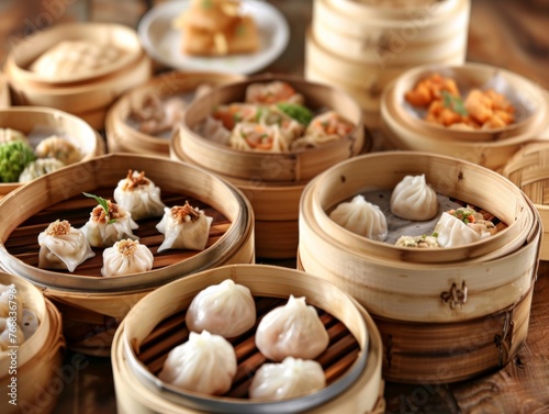 blend of Chinese dim sum and dessert elements, creating a unique dining scenario