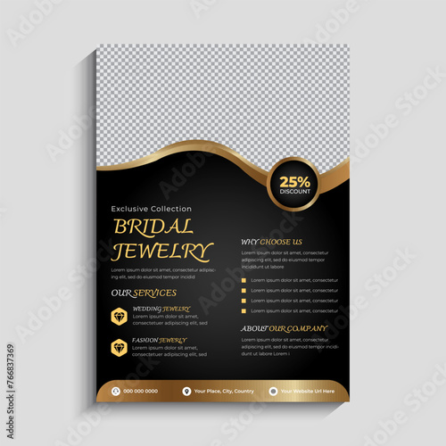 Gold Jewelry Shop Flyer Template Design
