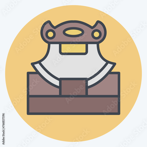 Icon Ulu Blade. related to Alaska symbol. color mate style. simple design editable. simple illustration