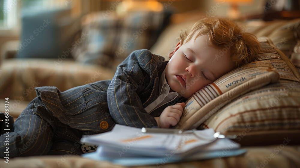 Humor. The little boy was tired after work. Humor. The little boy was tired after work.