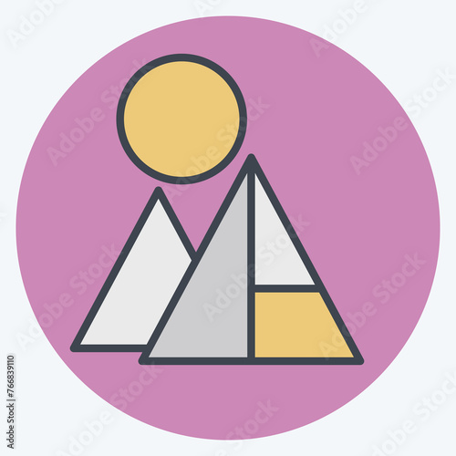 Icon Pyramids. related to Saudi Arabia symbol. color mate style. simple design editable. simple illustration