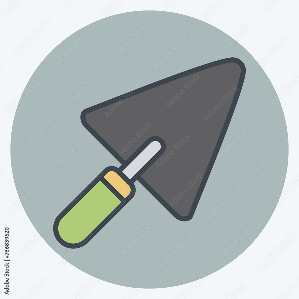 Icon Trowel 2. related to Building Material symbol. color mate style. simple design editable. simple illustration Icon Trowel 2. related to Building Material symbol. color mate style. simple design editable. simple illustration