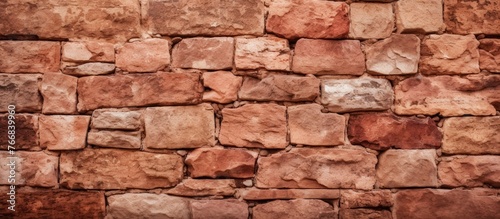 An up-close view of a wall made of bricks, showing a multitude of individual bricks in the structure