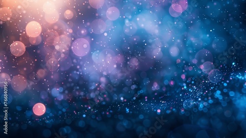 Soft and ethereal bokeh light spots in shades of blue and purple