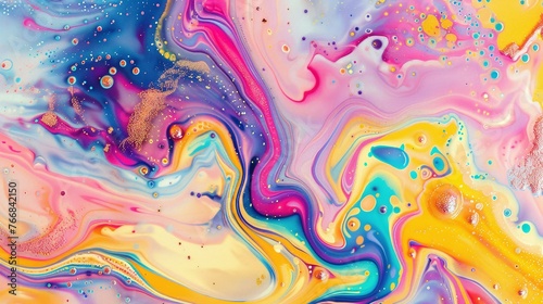 Wallpaper Mural colorful liquid art with psychedelic patterns in vibrant rainbow colors and a bright swirling background Torontodigital.ca