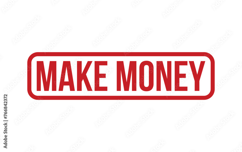 Red Make Money Rubber Stamp Seal Vector