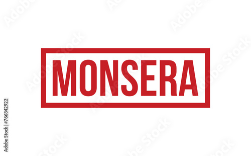 Monsera Rubber Stamp Seal Vector