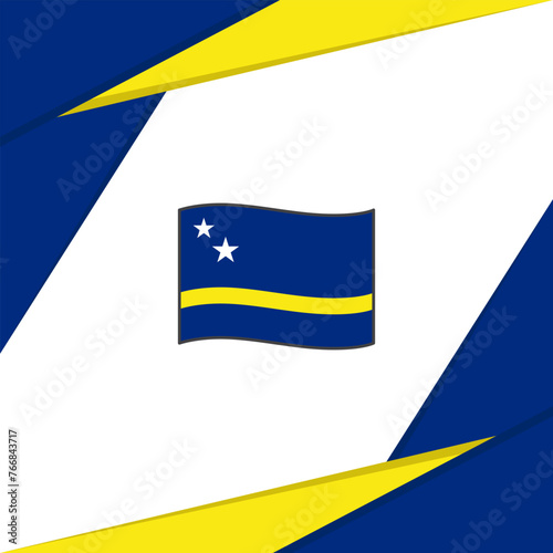 Curacao Flag Abstract Background Design Template. Curacao Independence Day Banner Social Media Post. Curacao