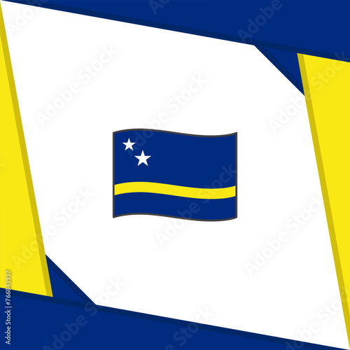 Curacao Flag Abstract Background Design Template. Curacao Independence Day Banner Social Media Post. Curacao Independence Day