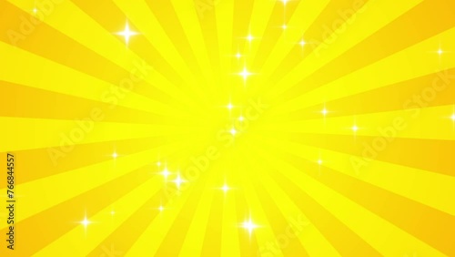 回転する放射線と輝く光のアニメーション　ループ　黄色　放射線　集中線 (ID: 766844557)